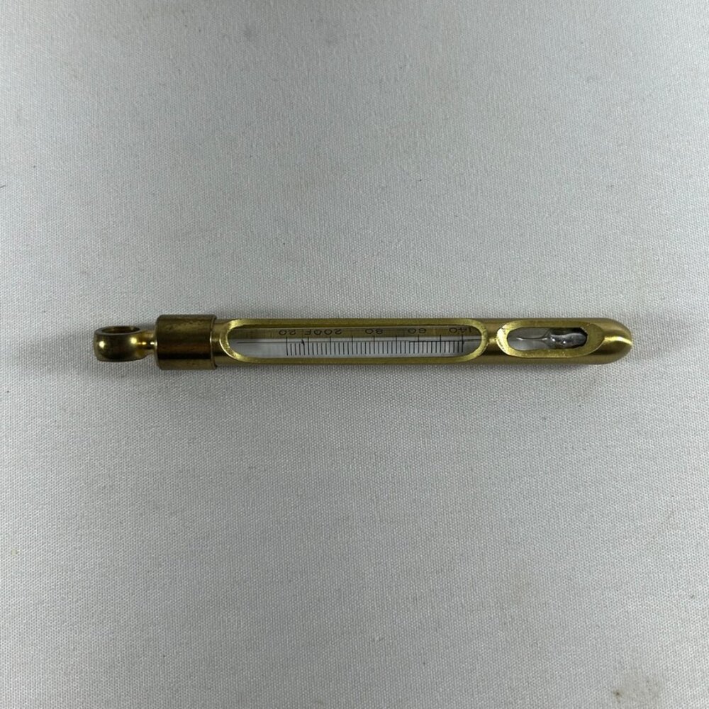 TAYLOR SOLID BRASS MAXIMIM REGISTERING THERMOMETER 140 TO 220 DEGREES